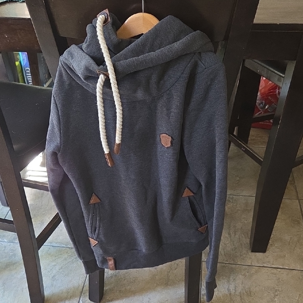 Naketano Charcoal Hoodie with Rope Accents